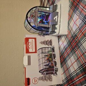 Holiday Time Village Greenhouse with Black and White Design